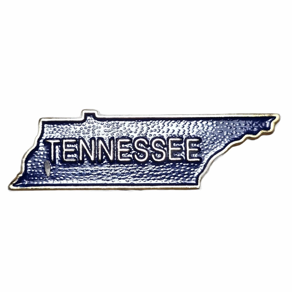 Vintage Tennessee State Outline With Blue Enamel Lapel Vest Hat Pin J18